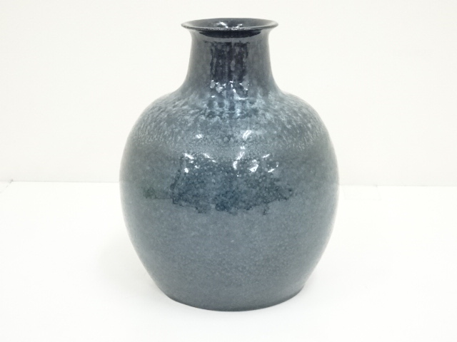 木村盛康作　油滴天目　花入　花瓶　共箱　N　8203C 油滴天目釉 花器 木村盛和作 - メルカリ